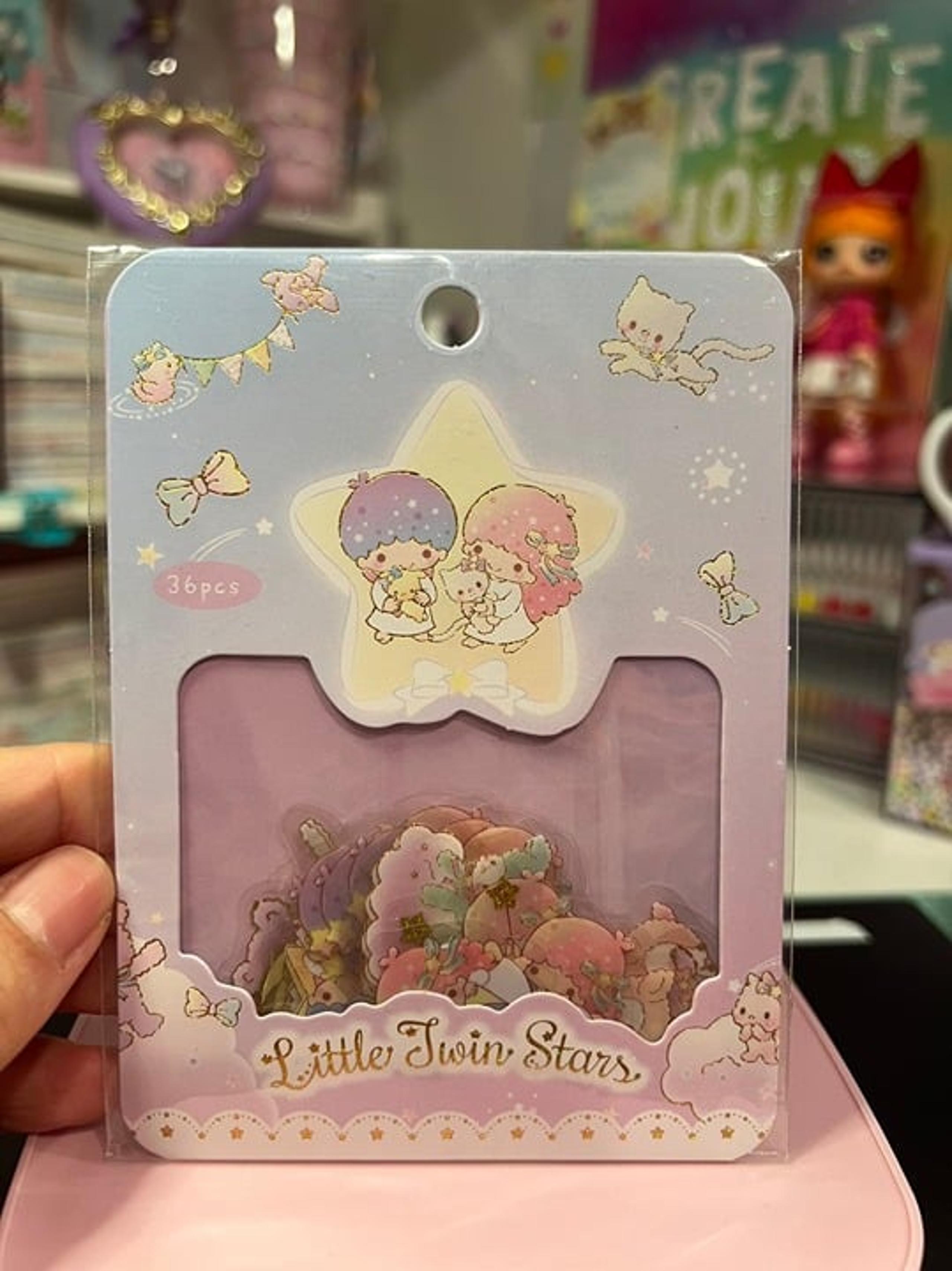 Sanrio Kawaii  Stationary Sticker - Little Twin Stars 36 sheets  PVC