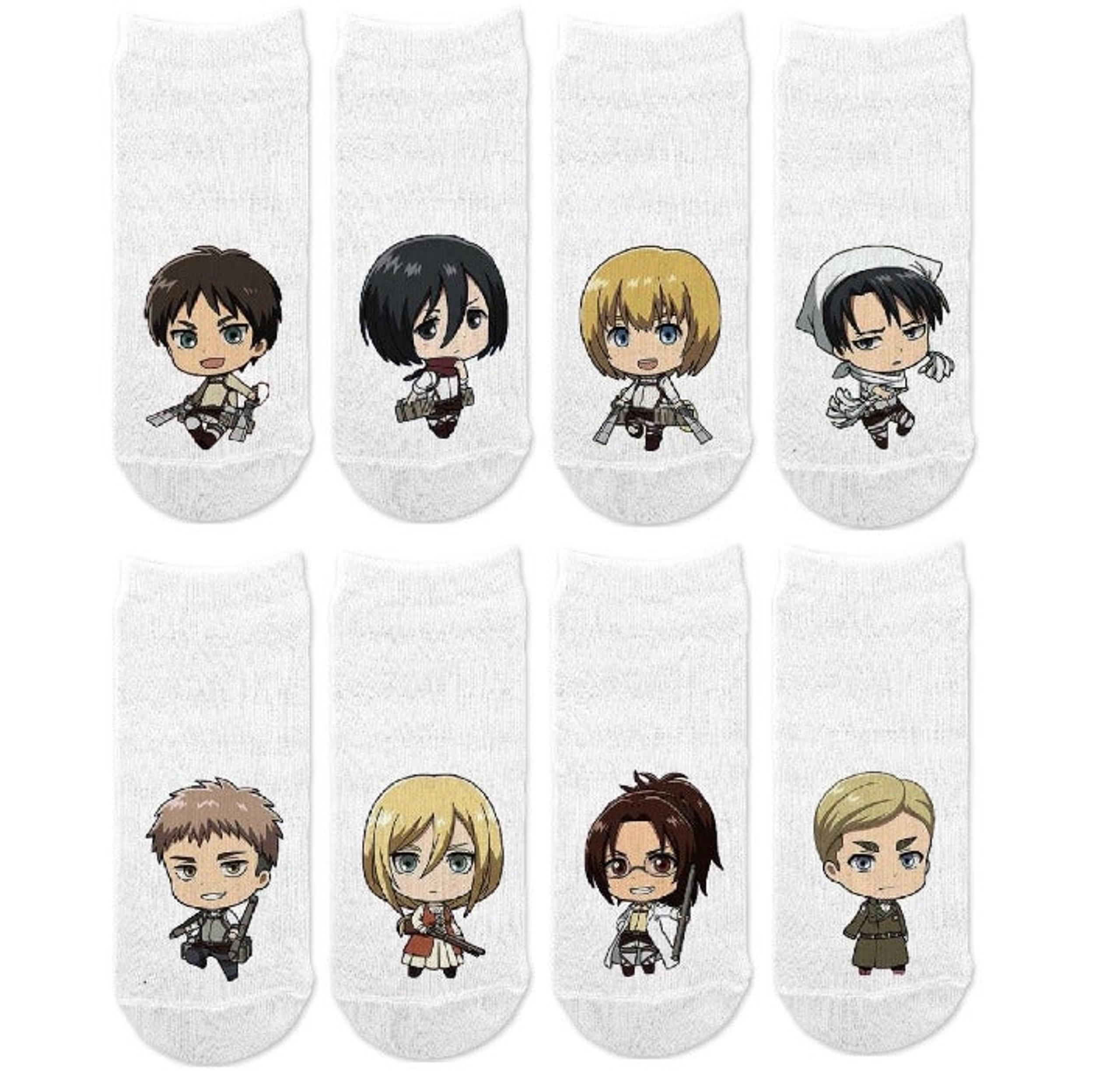 8 Attack on Titan AOT Chibi No-Match Ankle Socks No-Show Anime Manga Cosplay