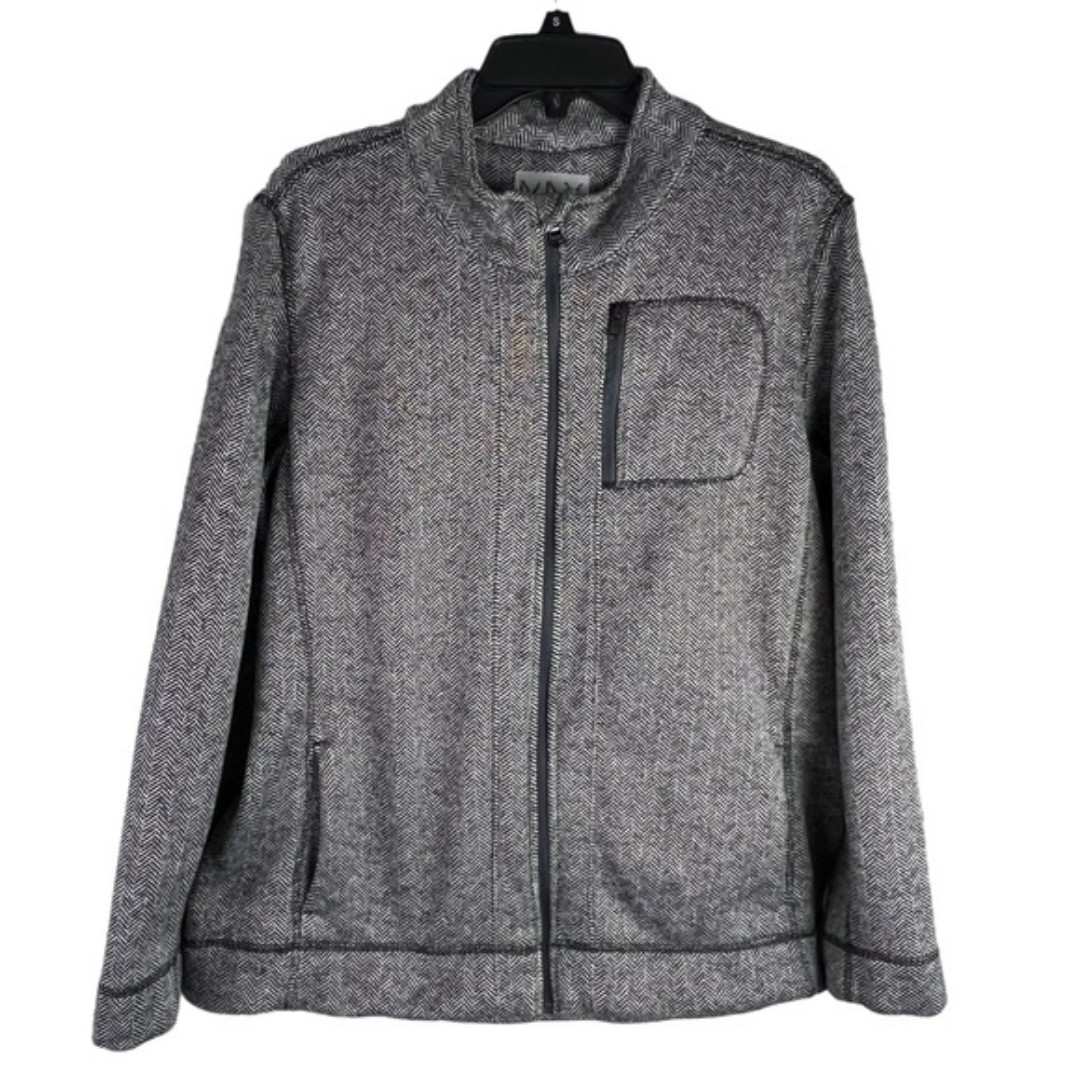 Marc New York Andrew Marc Performance Jacket XL Herringbone Black White Gray