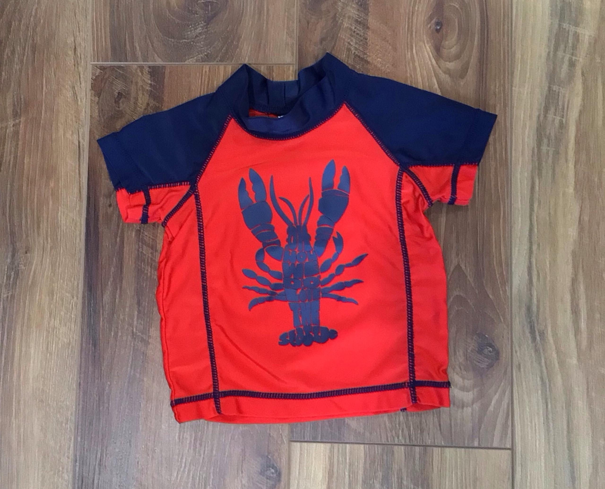 OshKosh baby boys lobster rash guard, swim top 12 months