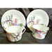 2 Bill Goldsmith Cup and Saucer Narcissus Iris Art Limoges France Porcelain 1986