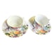 2 Bill Goldsmith Cup and Saucer Narcissus Iris Art Limoges France Porcelain 1986