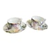 2 Bill Goldsmith Cup and Saucer Narcissus Iris Art Limoges France Porcelain 1986