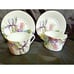2 Bill Goldsmith Cup and Saucer Narcissus Iris Art Limoges France Porcelain 1986