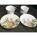 2 Bill Goldsmith Cup and Saucer Narcissus Iris Art Limoges France Porcelain 1986