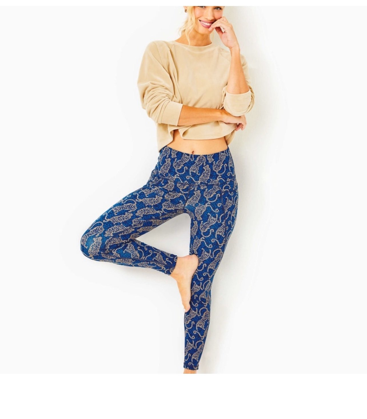 NWOT LILLY PULITZER UPF 50+ Luxletic 26 South Beach High Rise Legging- Low Tide