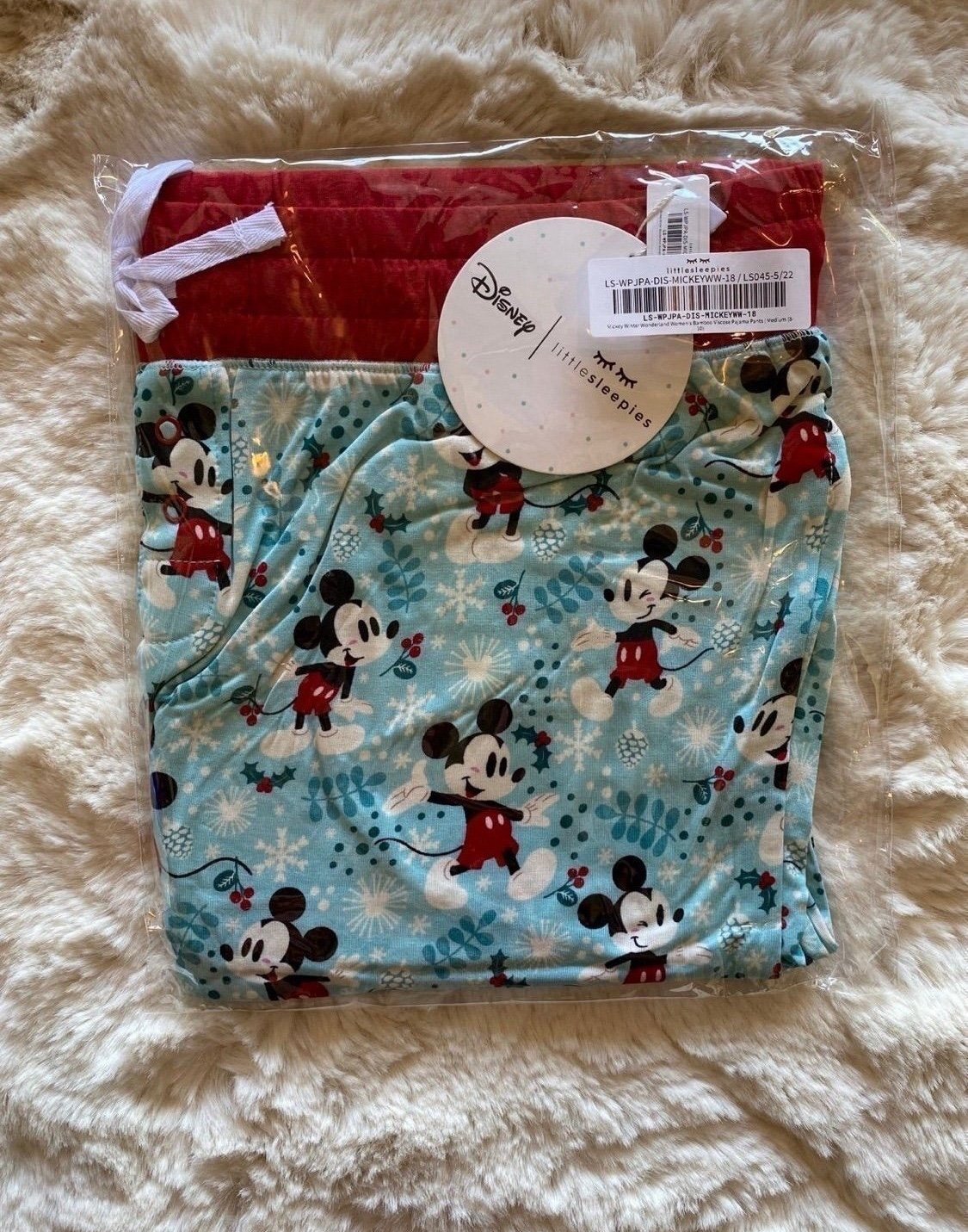 Little Sleepies Mickey Winter Wonderland Women’s Pajama Pants Medium
