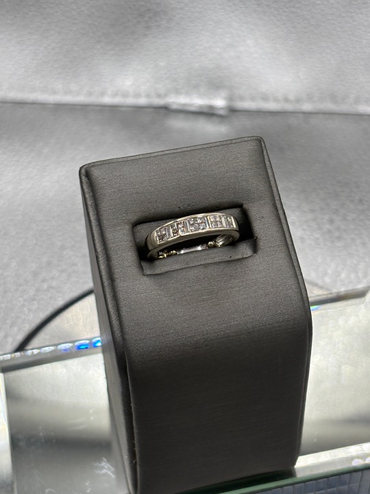Ladies Magnificent 14 Karat White Gold Diamond Band
