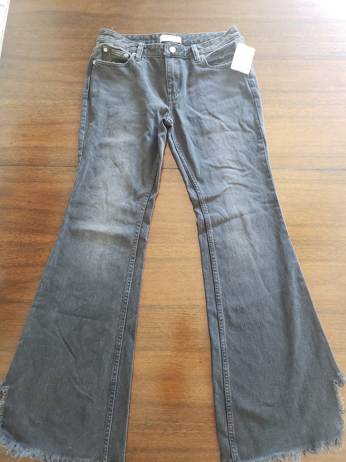 Free People Flared Jeans, black ash, NWT.
