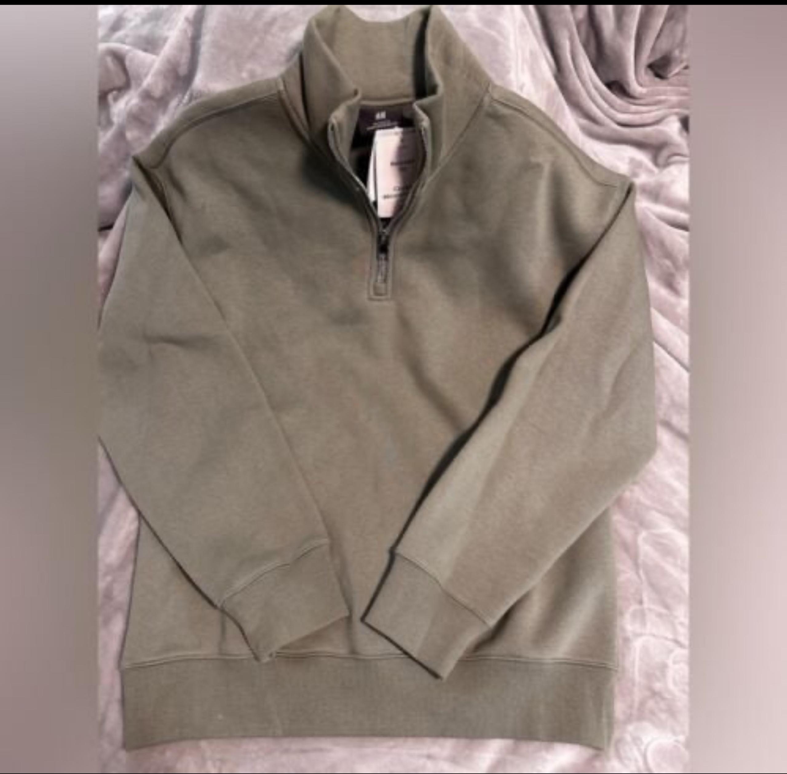 H&M Relaxed Fit Sweatshirt Olive Green NWT