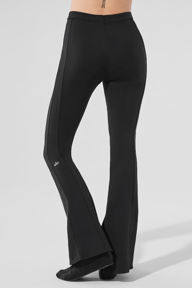 Alo Yoga High-Waist Zip It Black Flare Leggings 7/8 size XXS