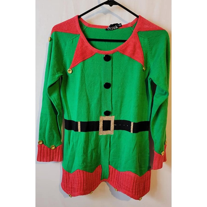 NWT NEW Berek S Santa's Helper green red Christmas top