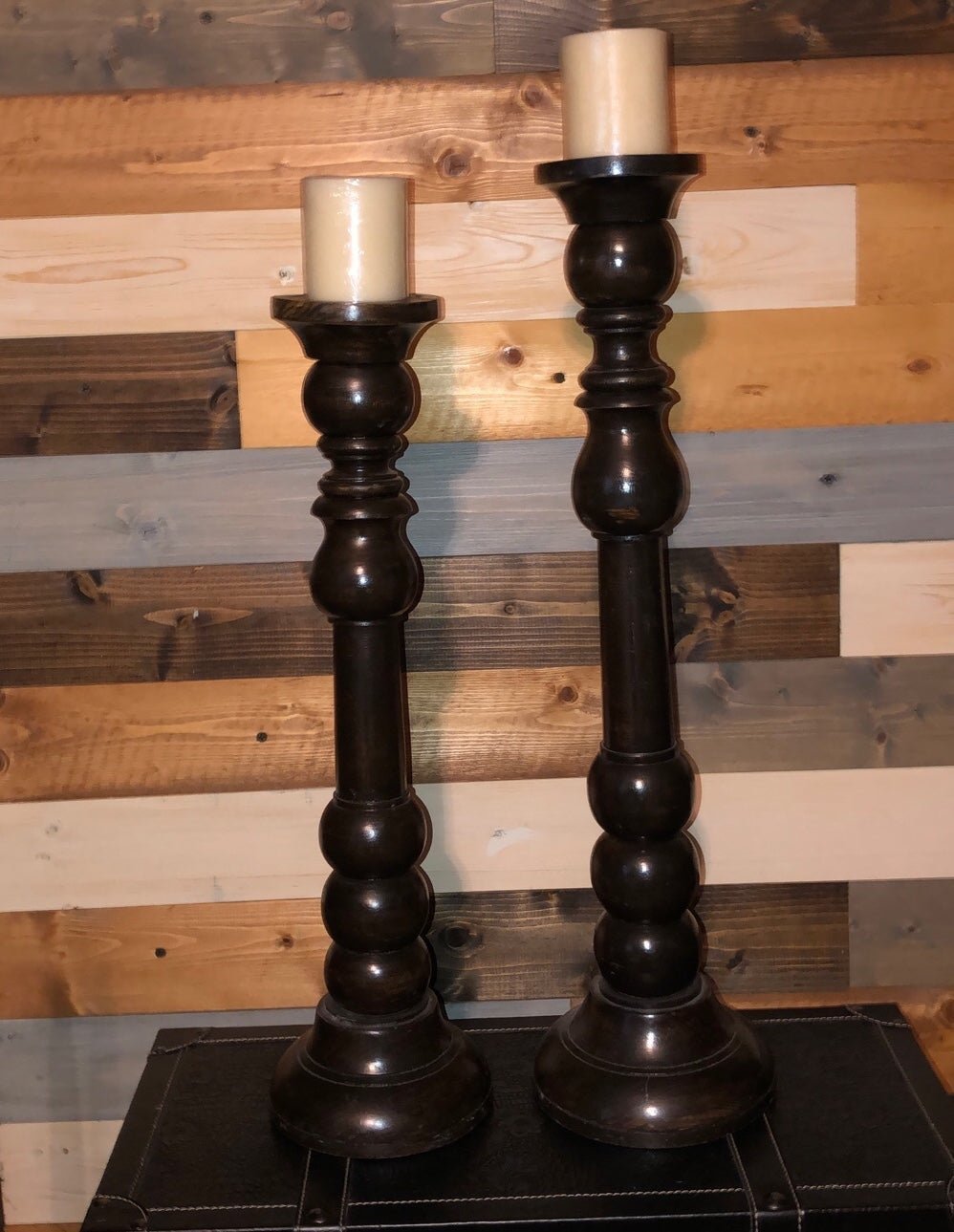 Real wood candlestick