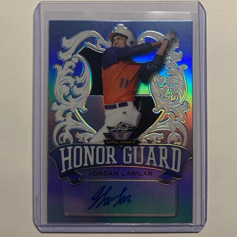 Jordan Lawlar 2021 Leaf Valiant Honor Guard On Card Rookie Autograph RC /35