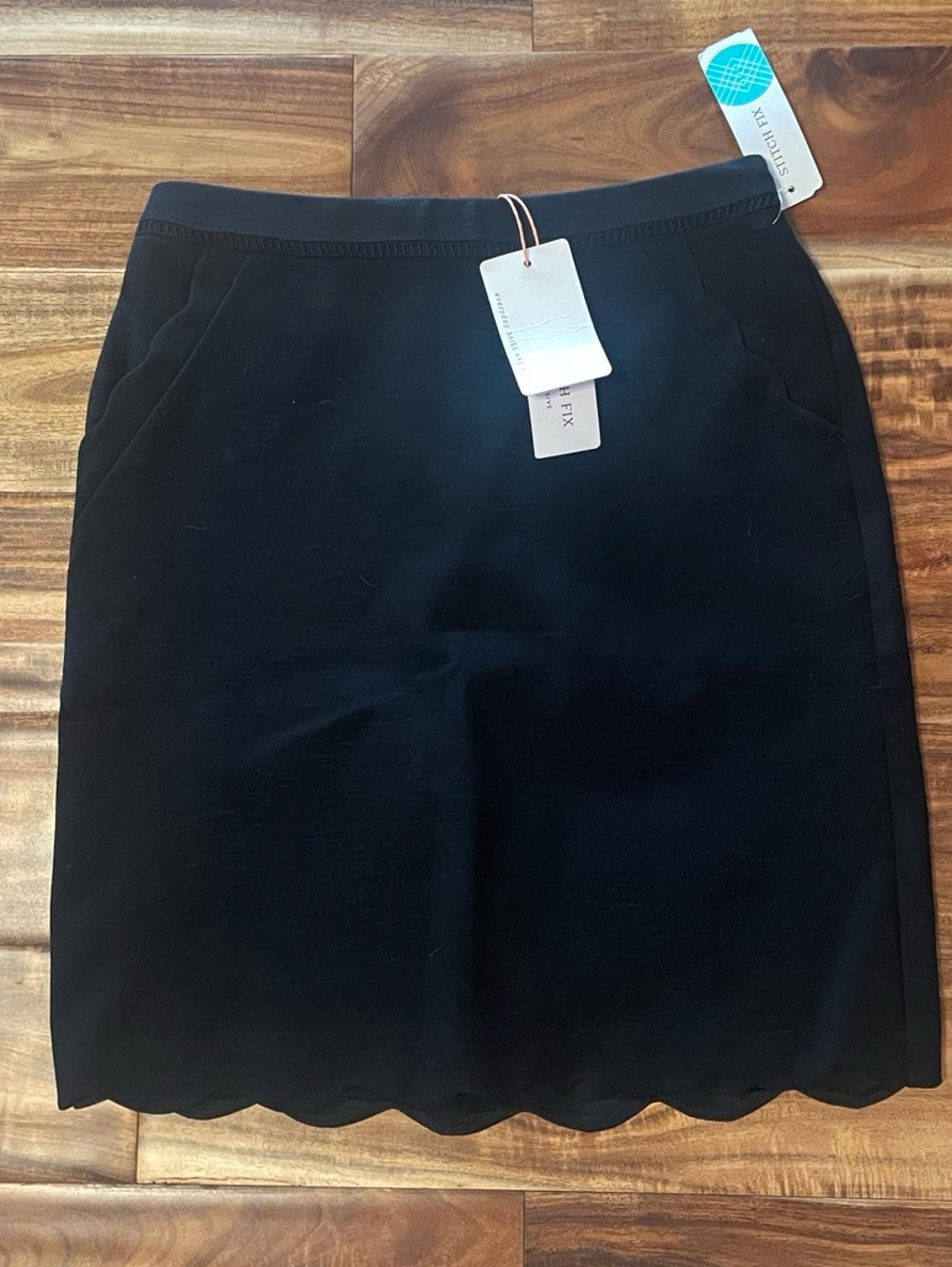 Skies Are Blue Bernice Scallop Hem Skirt Black Size Small