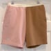 LACOSTE x GOLF le Fleur Shorts size S pink, brown, cream w drawstring 3 pockets