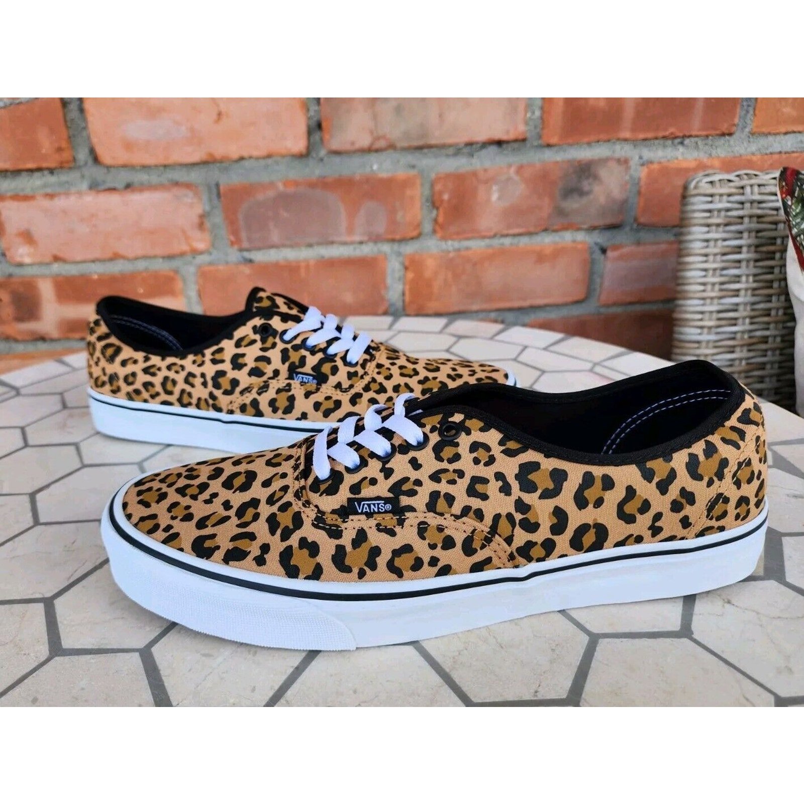 Men Sz 11.5 Vans Authentic Animalier Black Leopard Sneakers Low-Top Shoes Rare