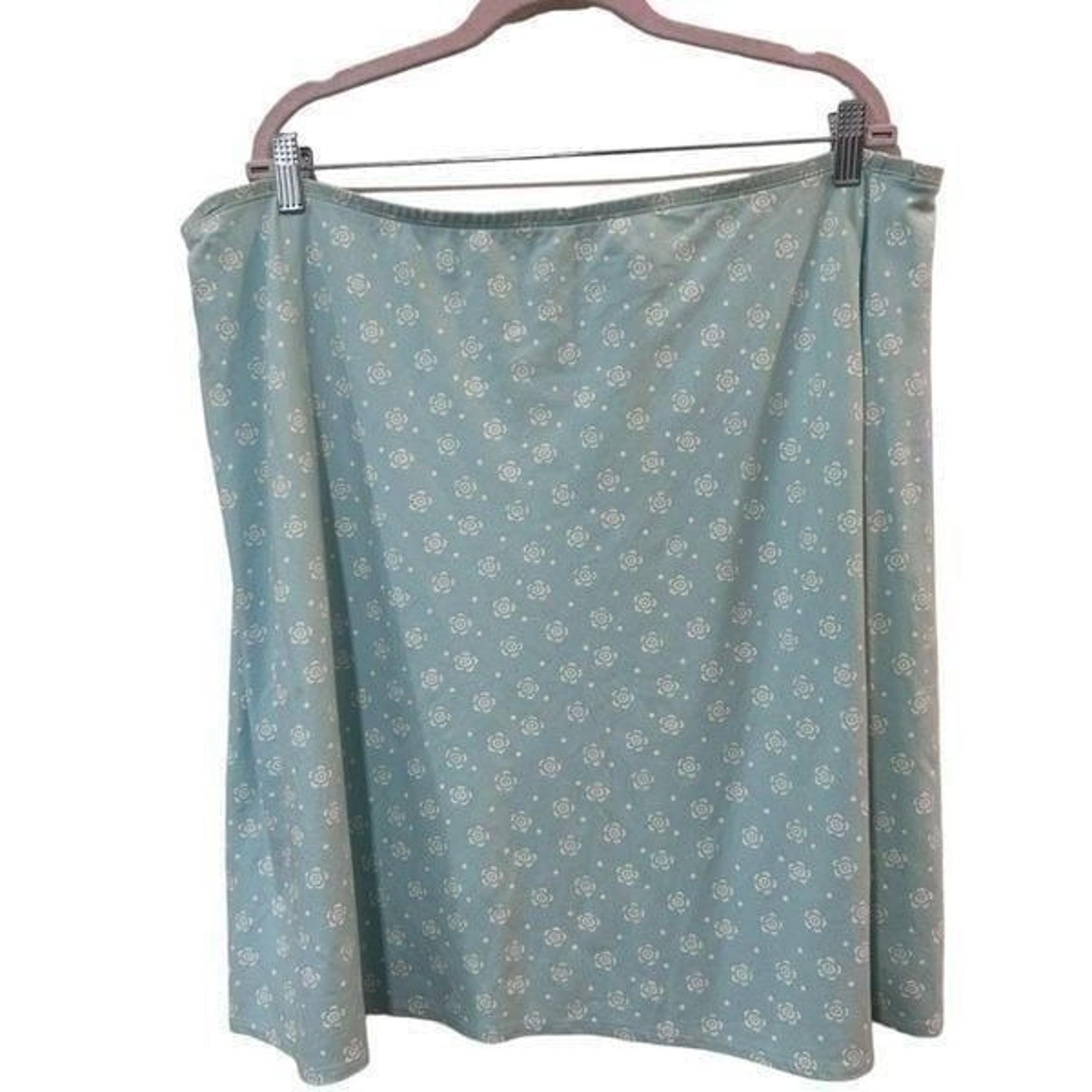 Lands’ End Light Blue Geometric Mini Skirt Plus Size 2x 20W-22W Stretch Comfort