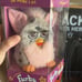 1999 furby gray and white with pink belly