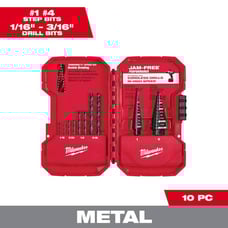 Milwaukee 48-89-9222 10 Piece Jam-Free & Step Drill Bit Set