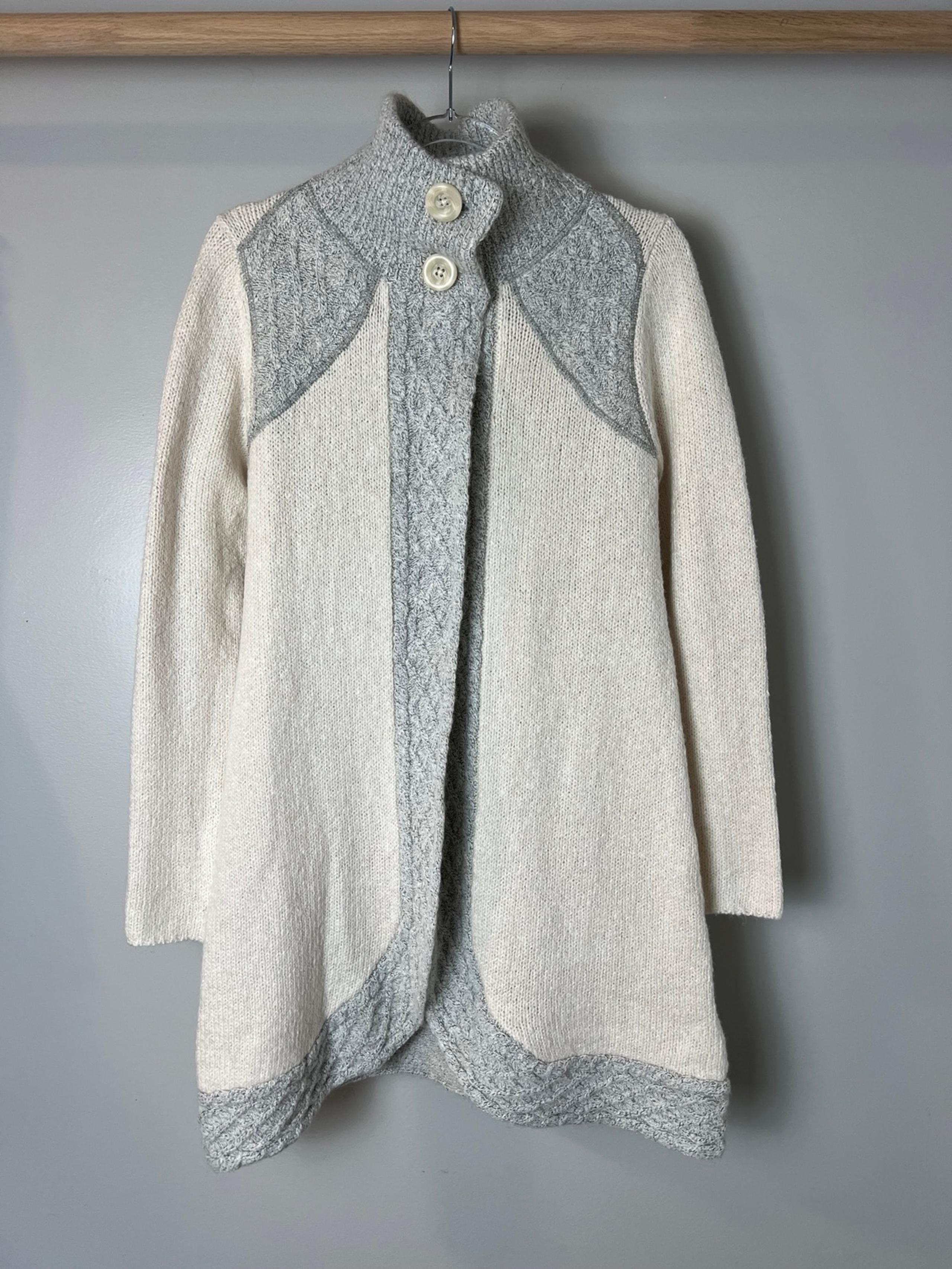 Prana Cream & Gray Knit Sweater