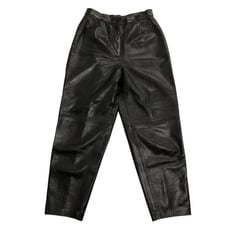 Siena Womens Leather Relaxed Fit Tapered High Rise Pants Size 10 28W