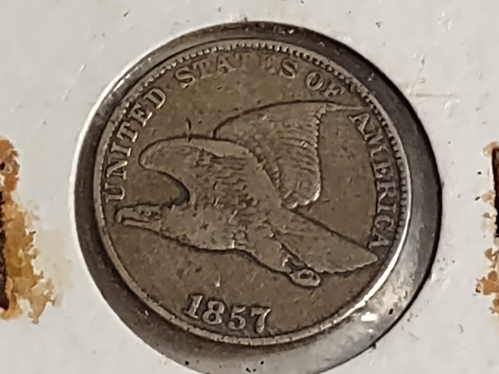 FLYING EAGLE CENT. 1857. VF