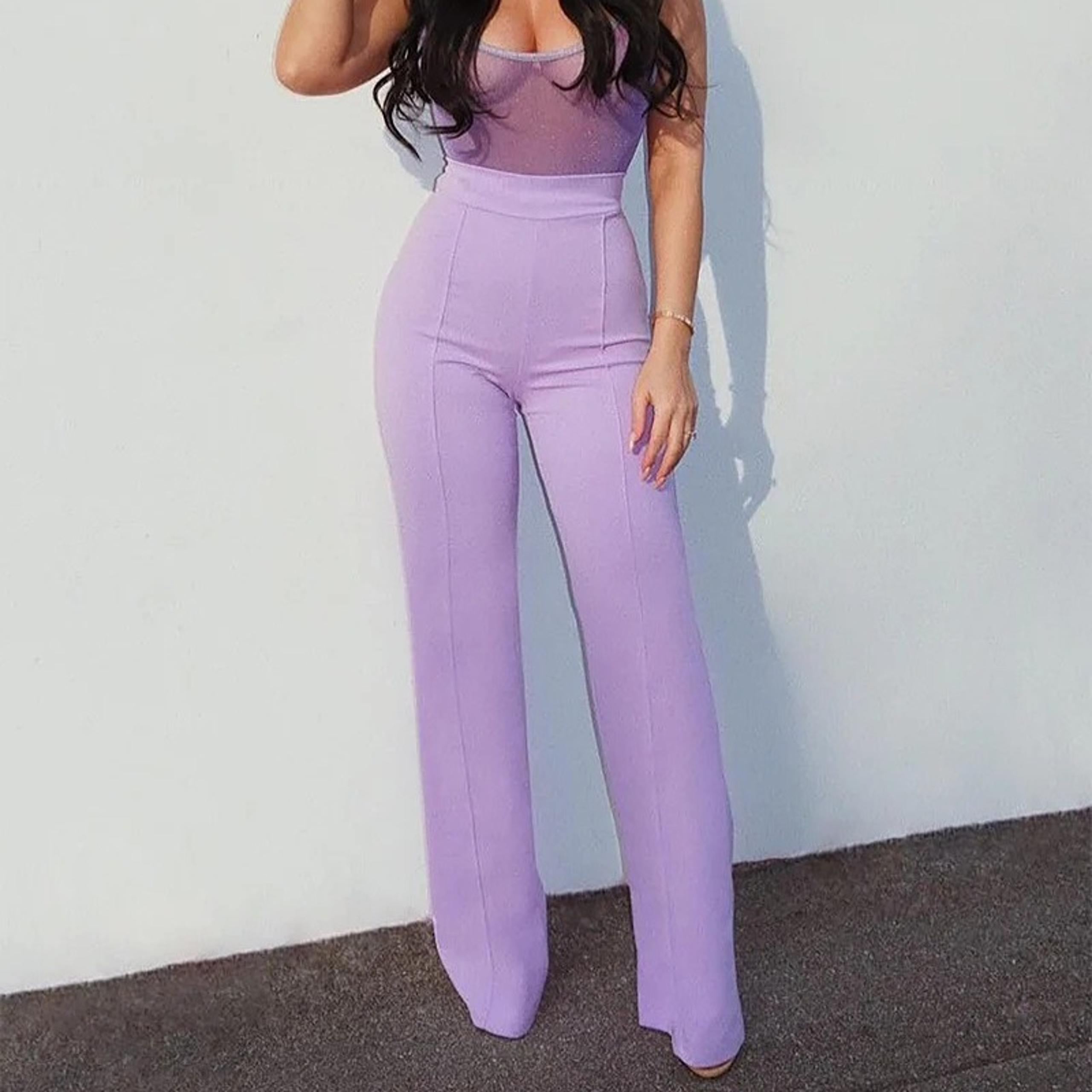 Fashion Nova Victoria High Waisted Dress Pants - Lavender