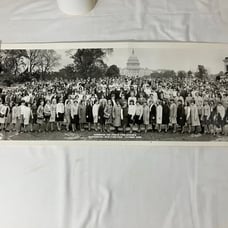 Panoramic photo of high school students from Hammond IN in Washington D.C. 10/65