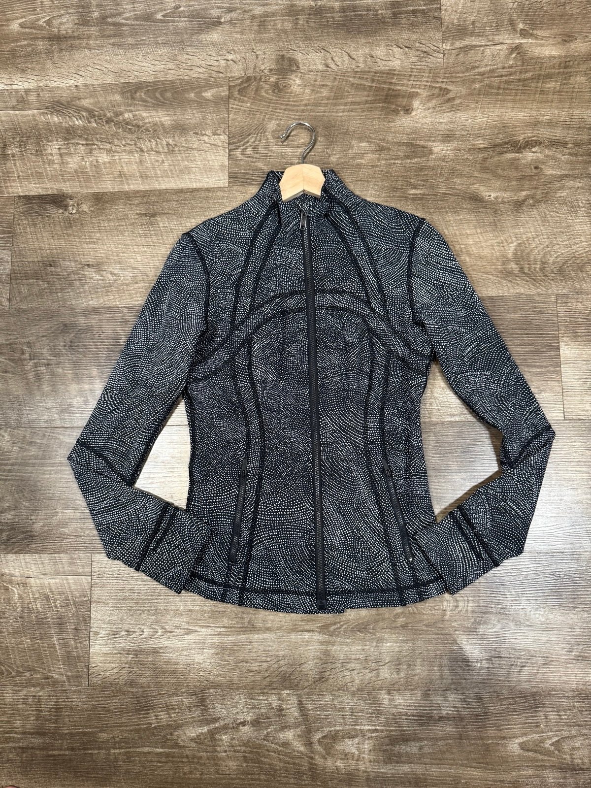 Lululemon Define Jacket Luon Frayed Camo Black White Womens size 8