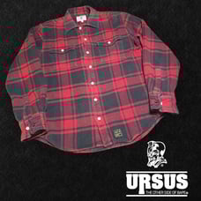 Ursus Bape by A Bathing Ape Cotton Flannel Shirt Red & Vintage Black Size 02 M