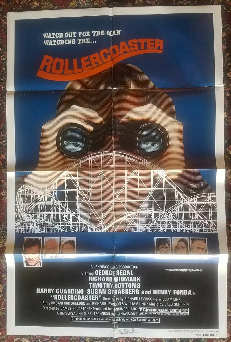 ROLLERCOASTER Original Movie Poster 1977 One Sheet Folded