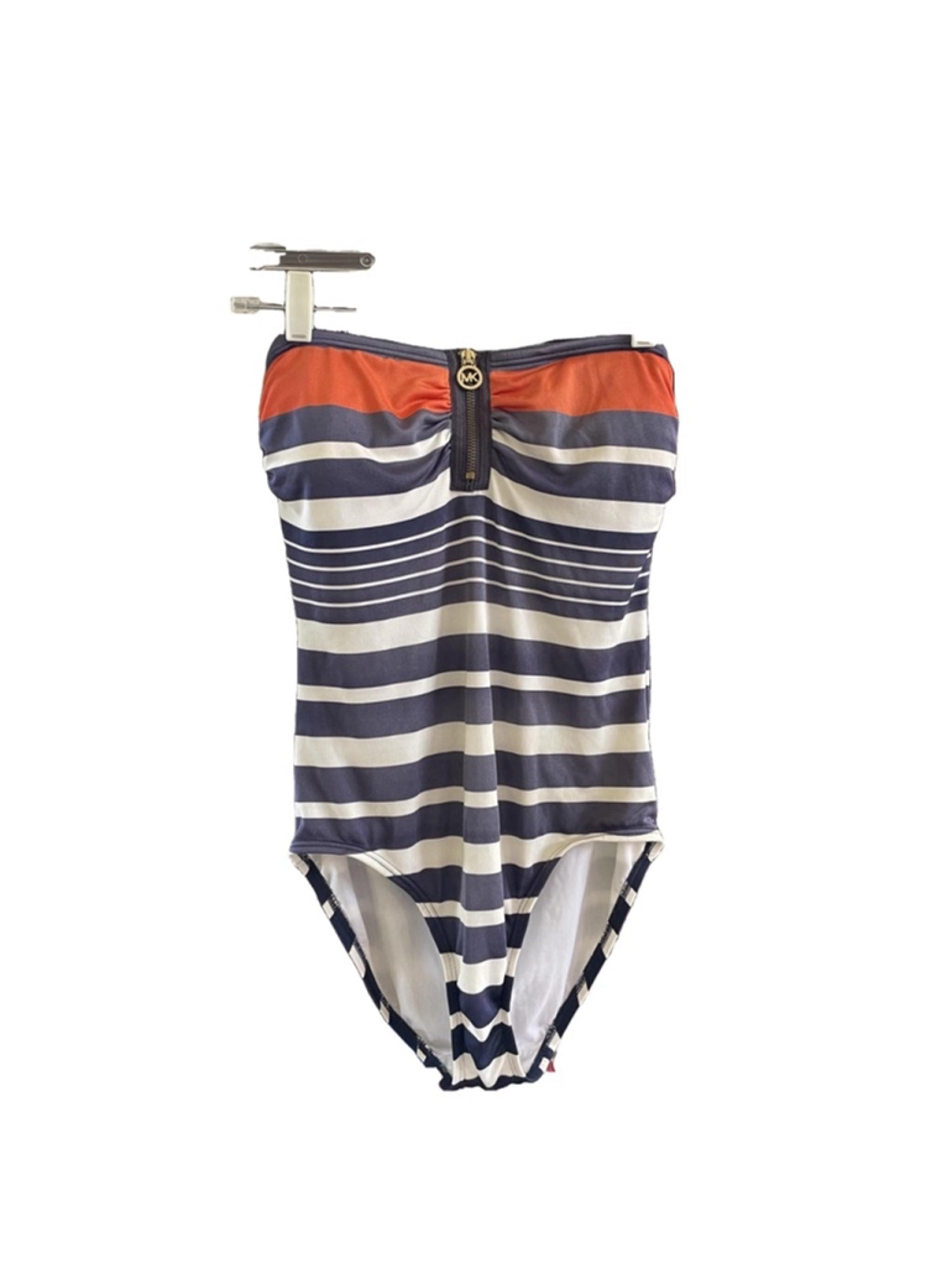 Women's Michael Kors Swimsuit Size 4 Blue White Striped