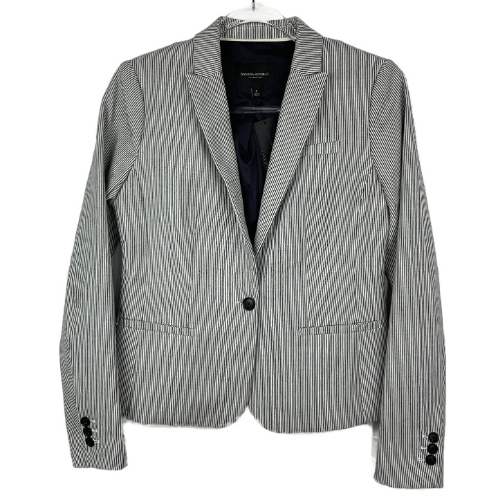 beautiful New Banana Republic White Navy Striped Classic Fit Blazer Jacket 2 Women beautiful New Banana Republic White Navy Striped Classic Fit Blazer Jacket 2 Women