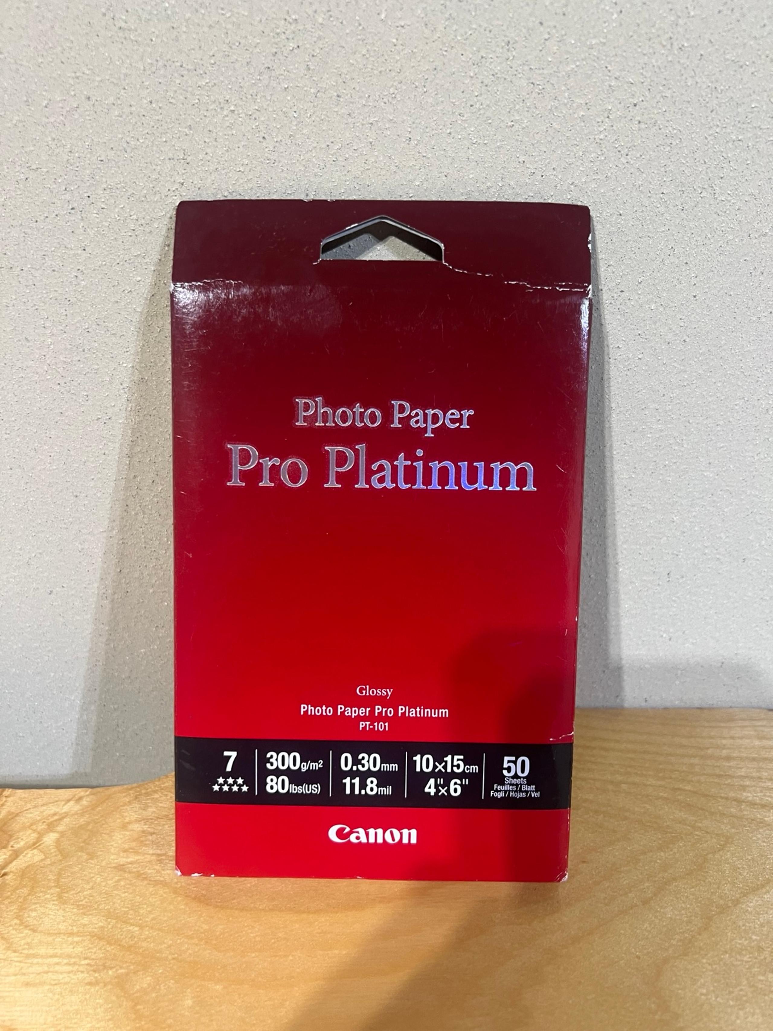 Canon Photo Paper Pro Platinum PT-101 Glossy, 4x6" 50 Sheets, New