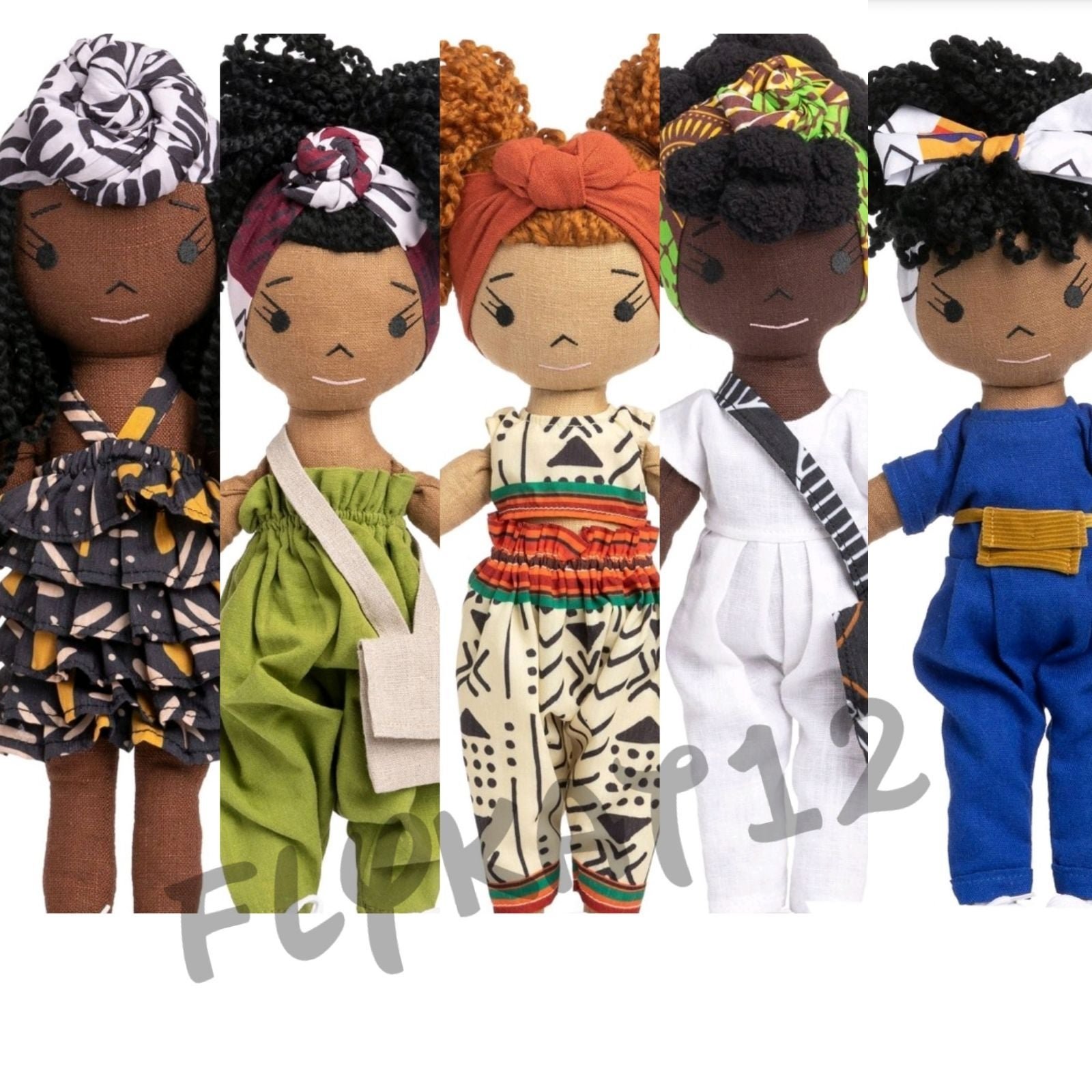 HarperIman 14 Handmade Linen Doll Collection Set of 5 Dolls