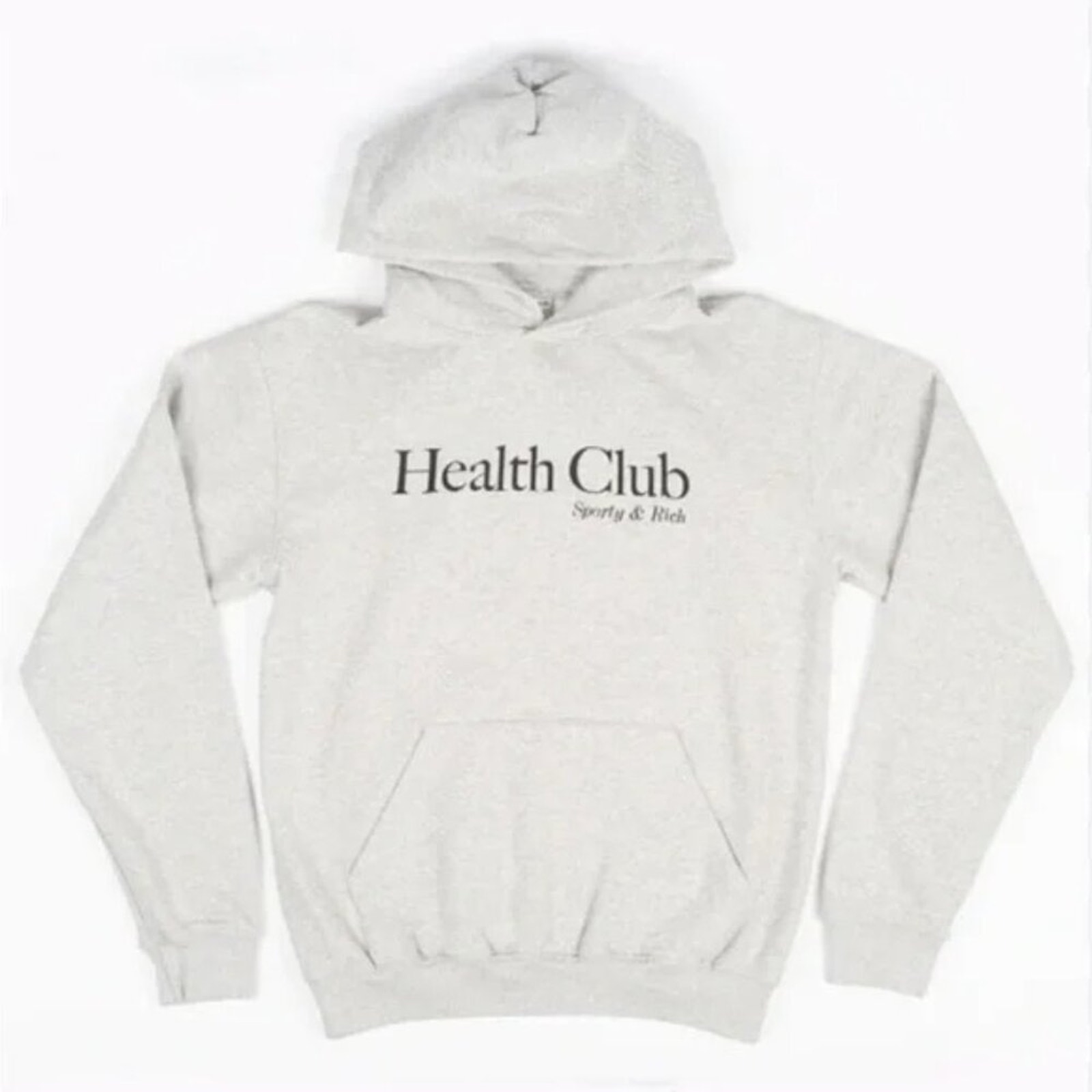 Sporty & Rich Health Club Hoodie Heather Grey & Black size large