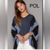 New POL V-neck Relaxed Fit Color-Block Dolman Top