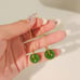 Jade Donut Hook Hang Earrings