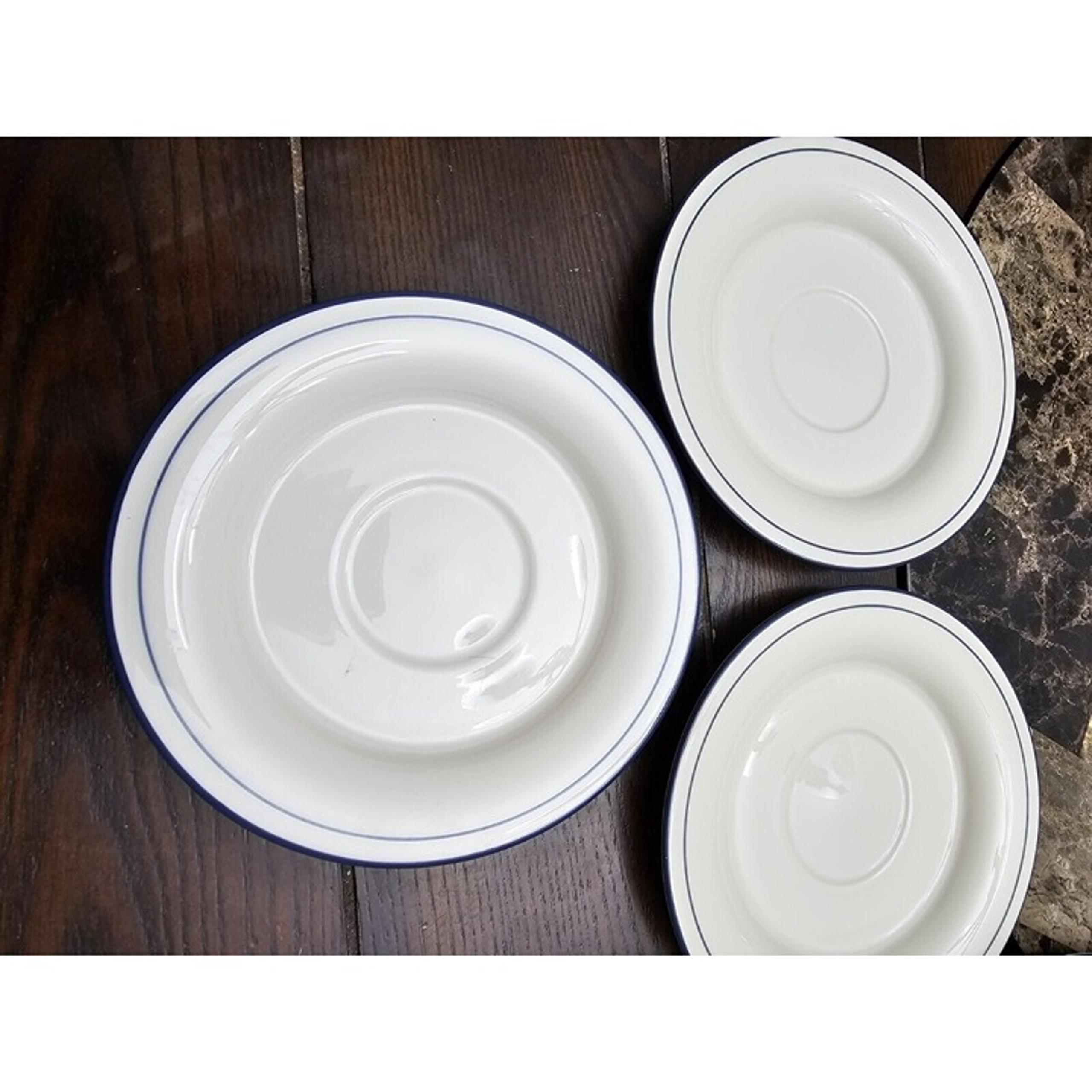 Lenox Chinastone Poppies On Blue Set Of 3 Saucer Bread Plates