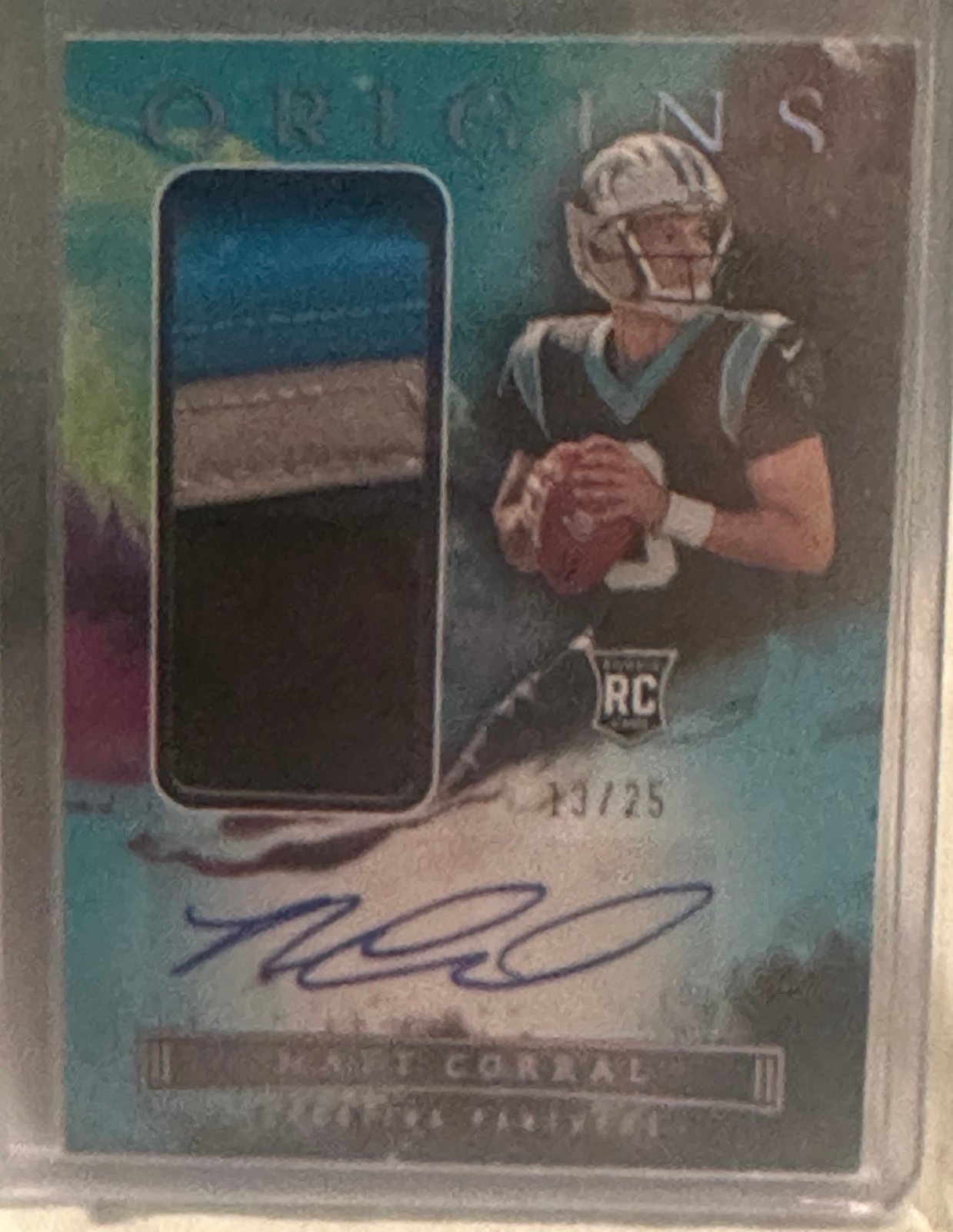 2022 Panini Origins Turquoise /25 Matt Corral #151 Rookie Patch Auto RC MINT!