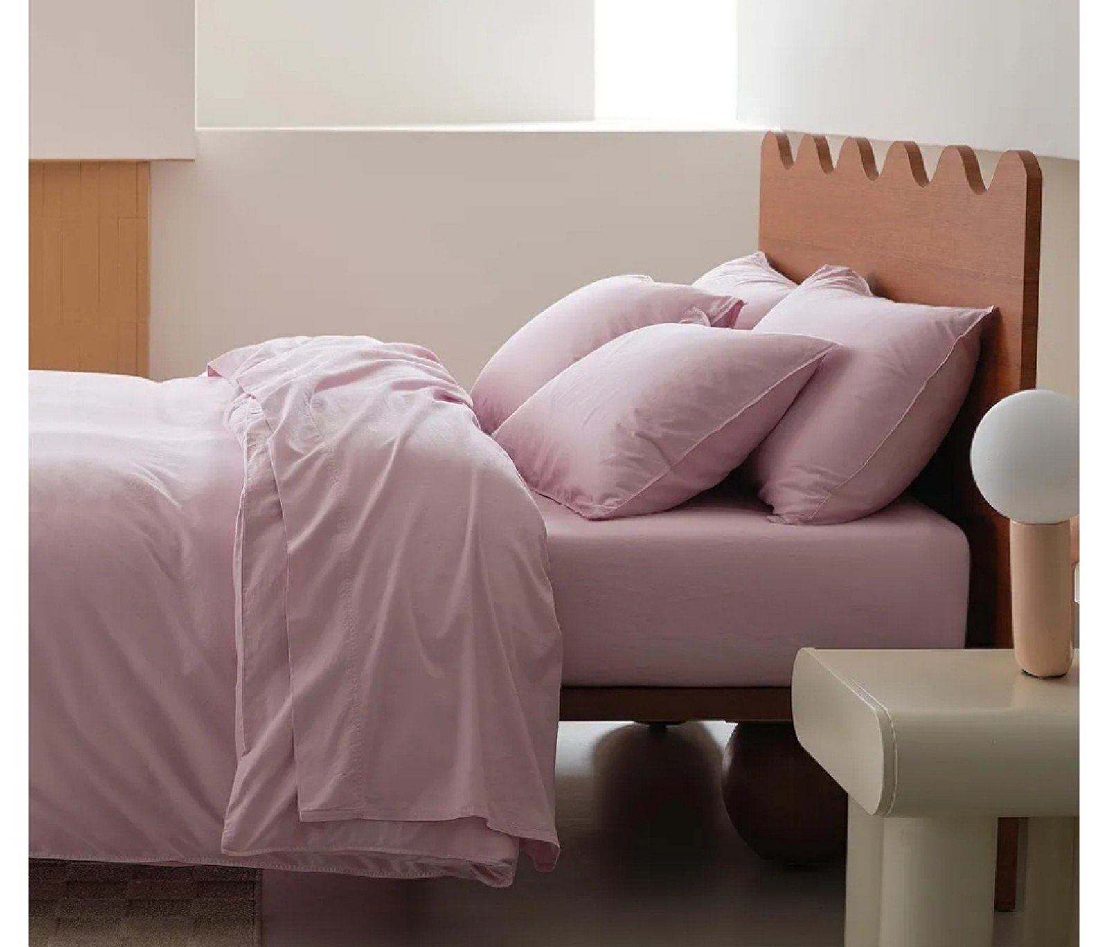 NEW 》4 Pc Double Stitch Organic Cotton Sheet Set 》Cal King 》Soft & Breathable