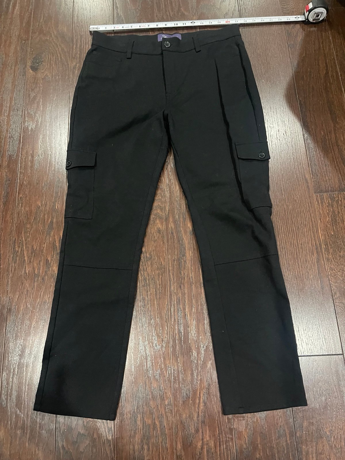NYDJ Black Cargo Pants Women Size 12 Stretch Lift Tuck