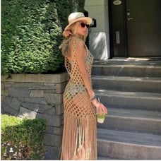 Zara mesh dress with fringe