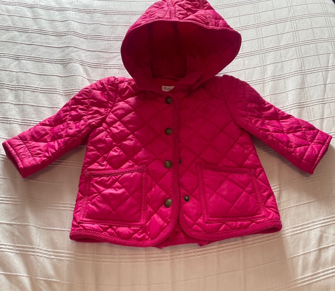 Hot Pink Puffer with Corduroy Detail