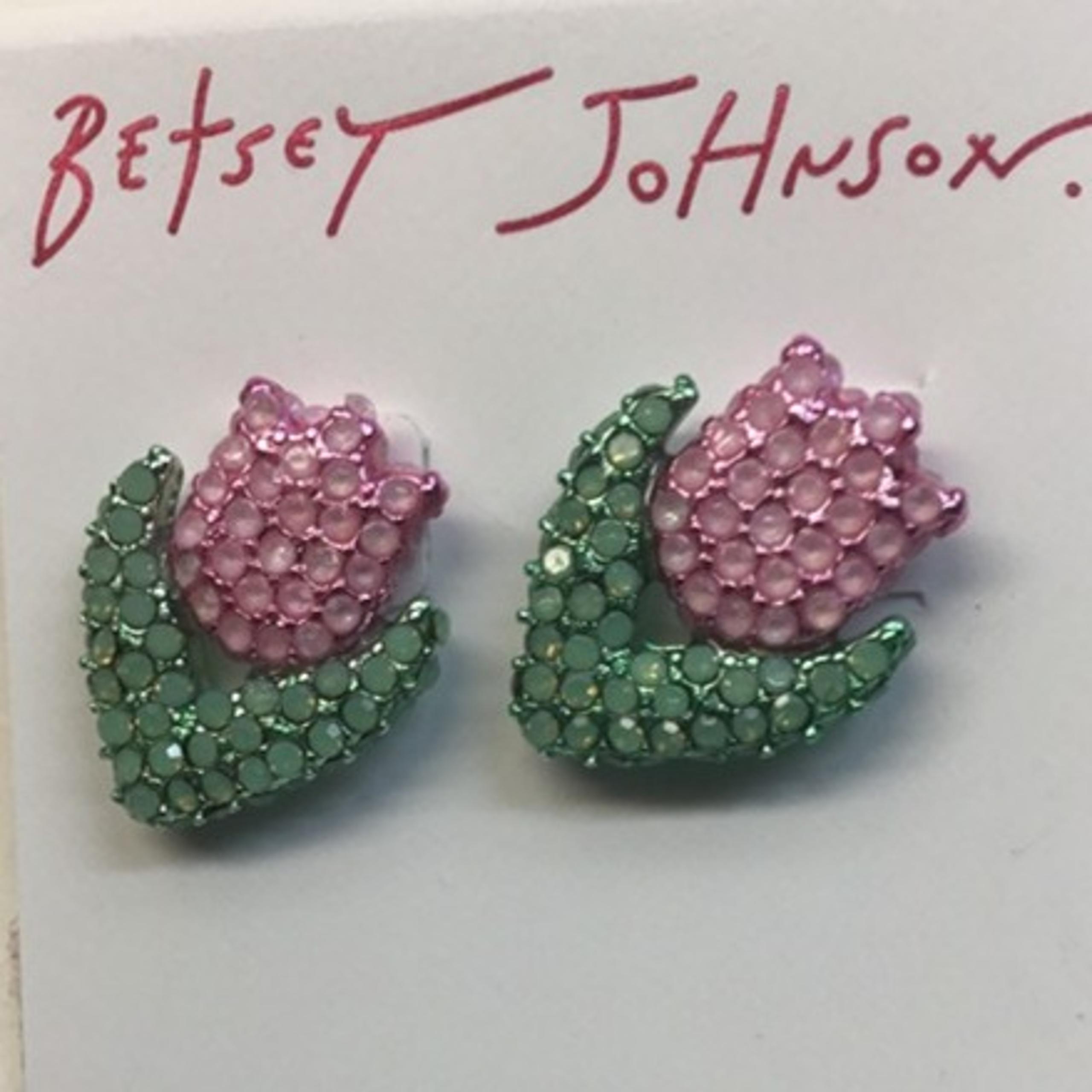 Betsey Johnson New Pink Tulip Earrings