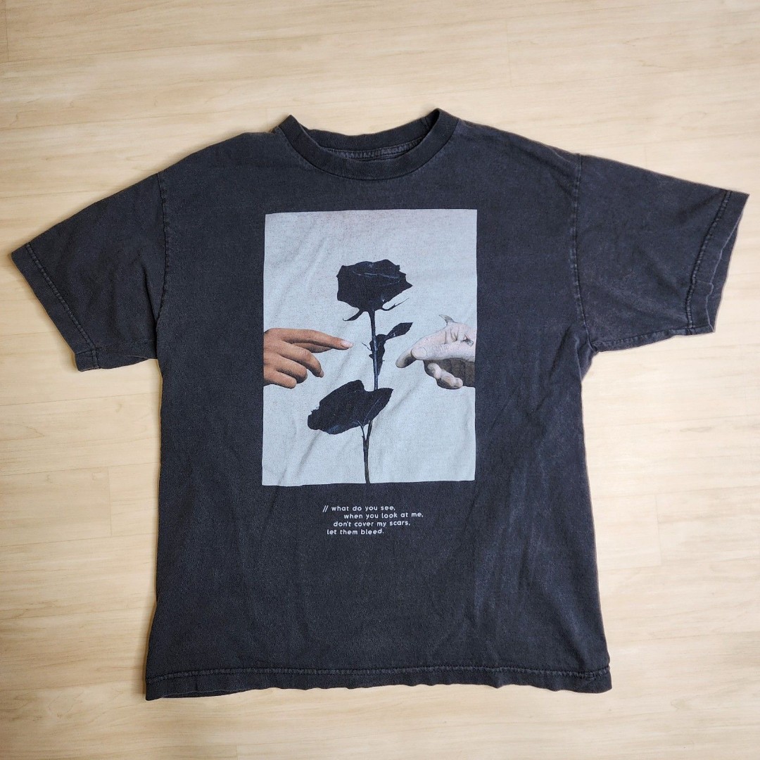 Machine Gun Kelly MGK Rehab Song Black Rose Scars Bleed Rap Shirt Rare Sz Small