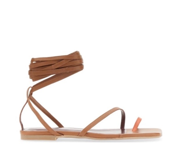 Staud Nicola Gladiator Lace up leather Sandals, 38.