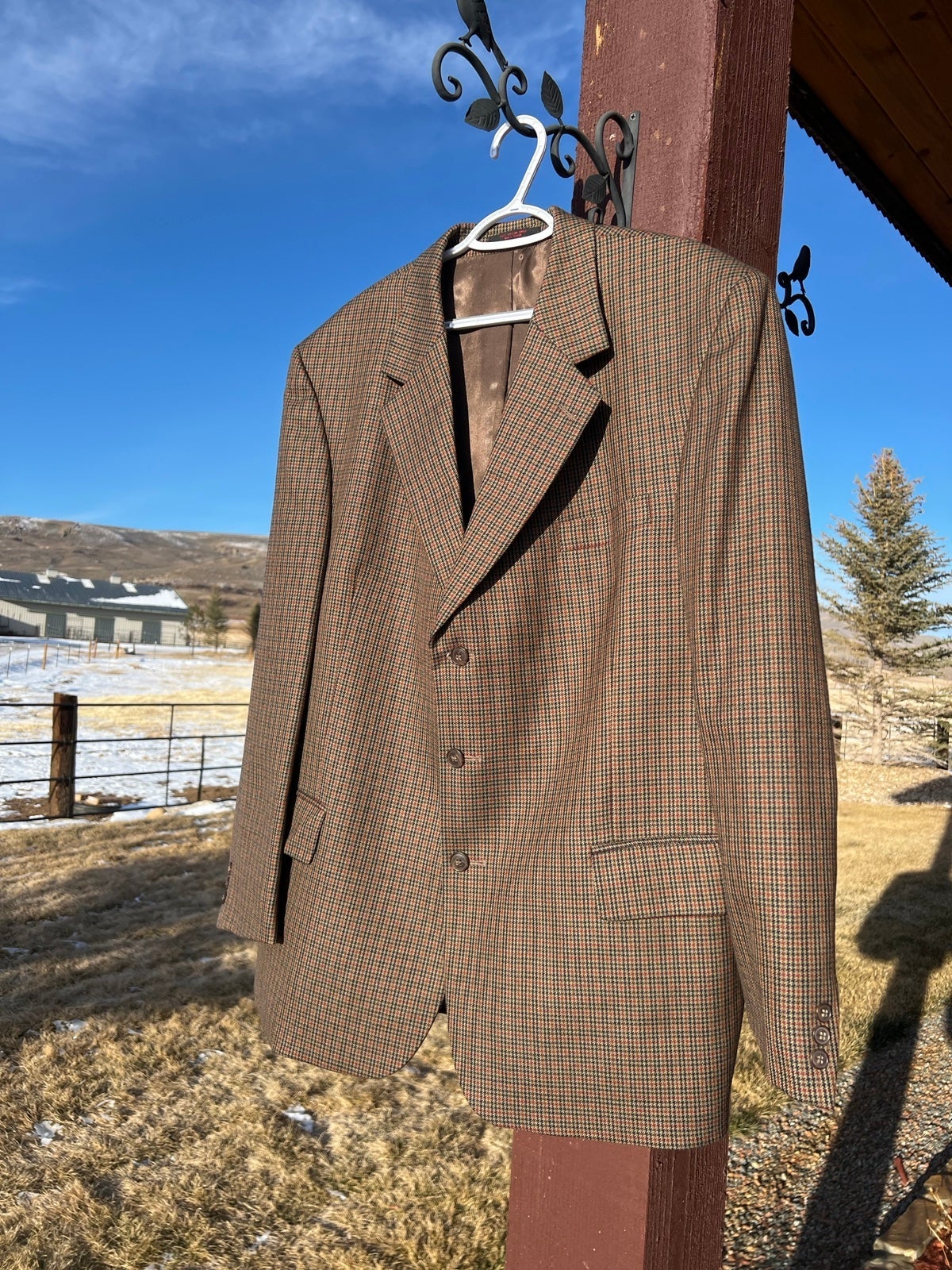 John Weitz Signature Collection Mens 46 Regular Brown Wool Blazer Vintage Coat