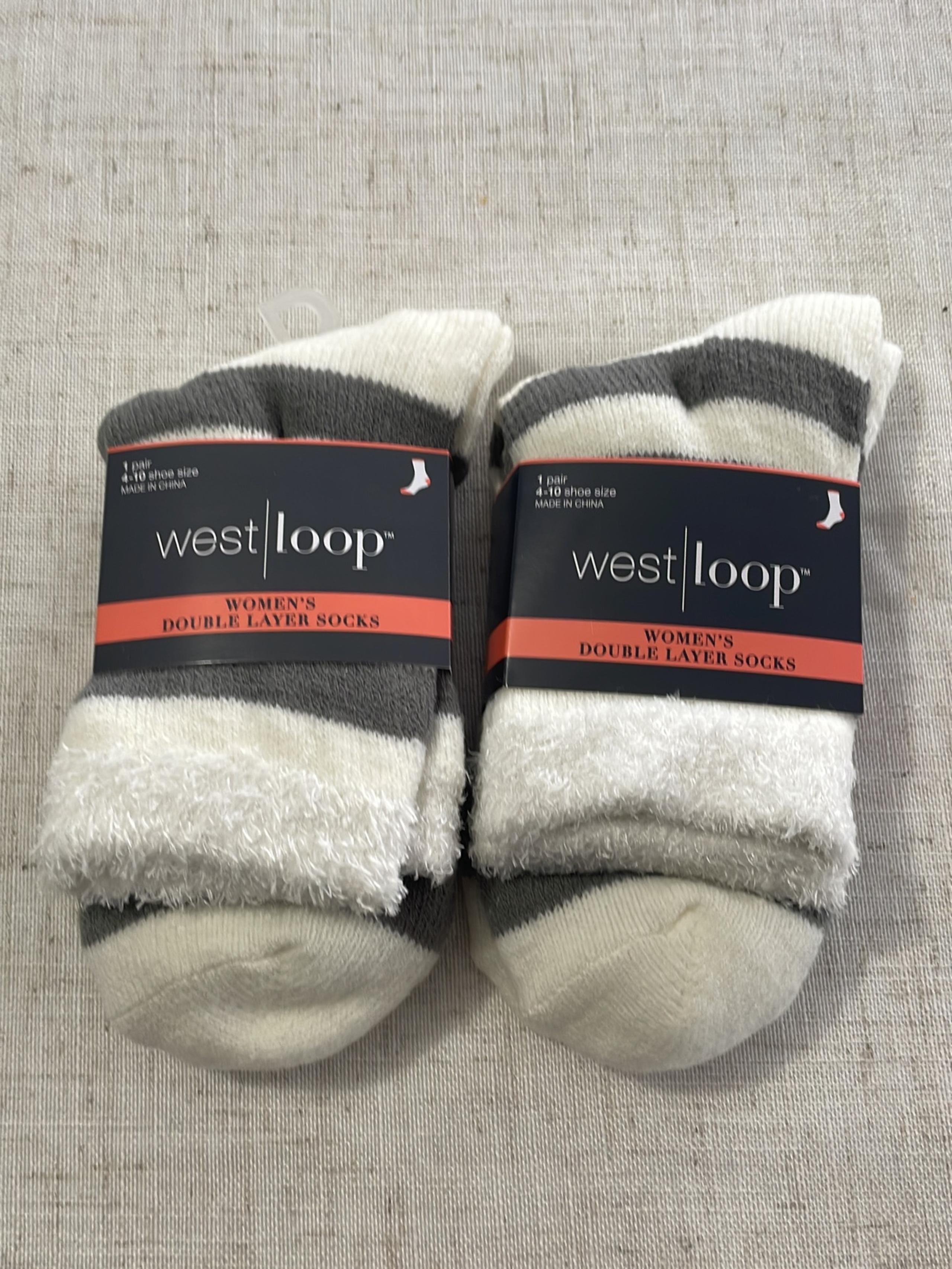 West loop womens double layer socks